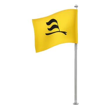 yellow flag waving on a silver pole sticker