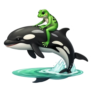 Frog ridding an orca  sticker