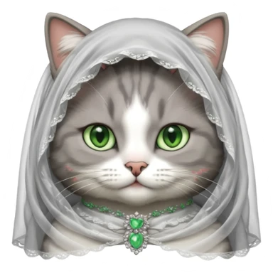 gray cat bride  sticker