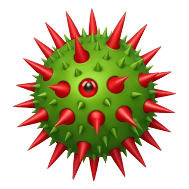 a cartoon virus with spikes sticker