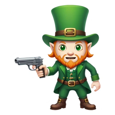 Evil Leprechaun with a gun  sticker