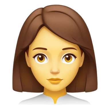 ultra minimal belle face only, tiny icon, extremely simplified, single color brown hair, yellow accent, absolute minimum details sticker
