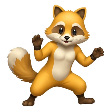 animal kicking pose sticker