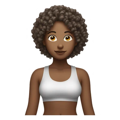 yoga person curly hair  sticker