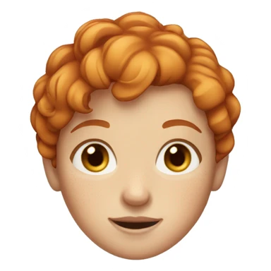 Ginger girl with short hair and freckles with brown eyes sticker