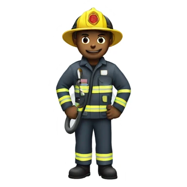 fire fighter, whole body, holding a hose sticker