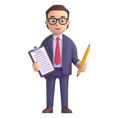 accountant with ledger and pencil sticker