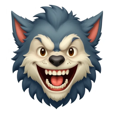 Werewolf laughing sticker