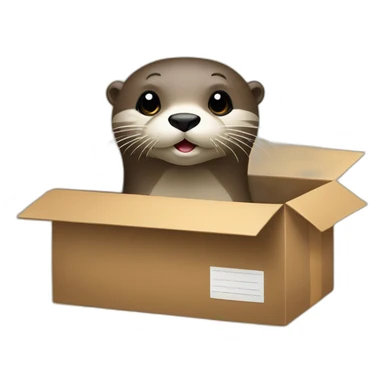 otter with shoe box sticker