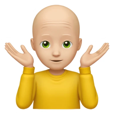 no hair round yellow emoji no finger upp with greenscreen and no body no arms ears sticker