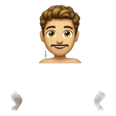 Posh-muscle-boy-brown-hair-green-eyes-pearl-necklace-in-golden-bathtub-legs sticker