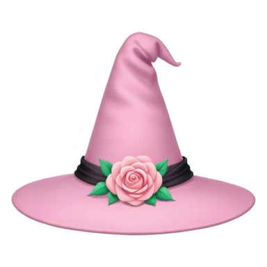 Pink Pastel Witch Hat With Rose sticker
