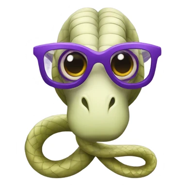 Snake with purple glasses sticker
