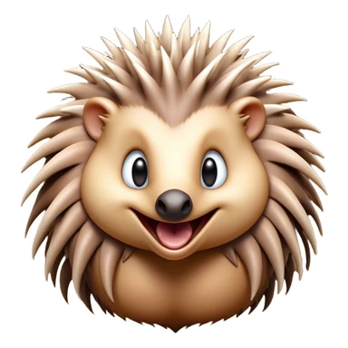 Cinematic Comical Echidna Portrait Emoji, Head tilted dramatically with an exaggeratedly amused expression, featuring a quirky, spiky fur with a scrunched-up face and wide, expressive eyes full of playful disbelief, Simplified yet hilariously expressive features, highly detailed, glowing with a slightly sassy glow, high shine, dramatic yet playful, stylized with an air of cheeky mischief, bright and endearing, soft glowing outline, capturing the essence of a spirited and over‐the‐top echidna, so meme‐worthy it feels like it could prick its way into internet fame instantly! sticker