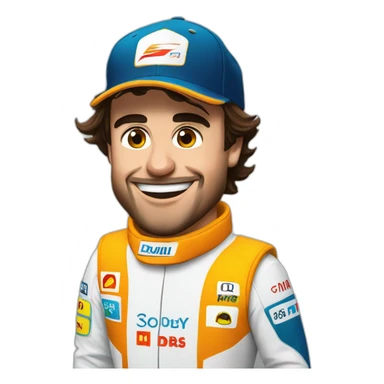 Fernando Alonso festejando sticker