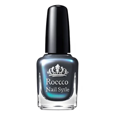 Dark grey metallic rococo style nail polish    sticker