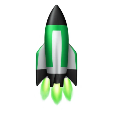 green and black rocket ship ios stile sticker