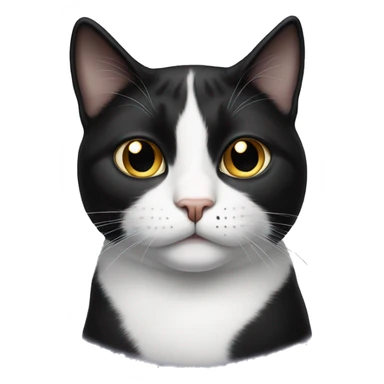 tuxedo cat with black spot on chin resembling a smirk  sticker