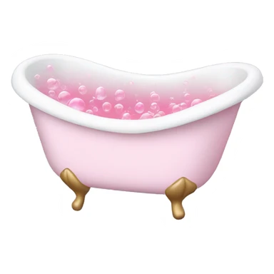 White bathtub with some pink bubbles sticker
