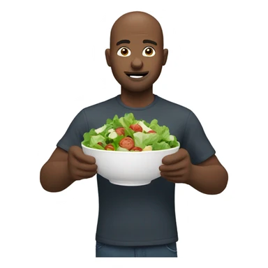 man eating salad sticker