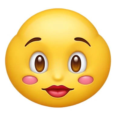 Yellow emoji with puckered lips  sticker