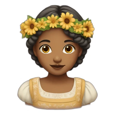 girl in folk costume with flower crown sticker