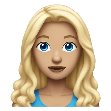 transwoman with long blonde hair and blue eyes sticker