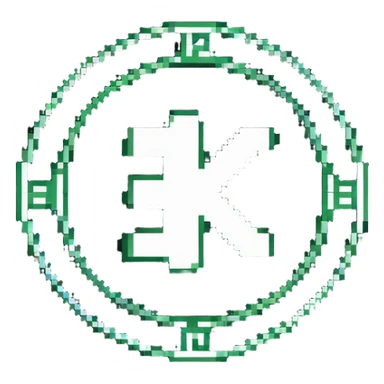 Kaspa crypto coin with K symbol sticker
