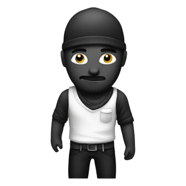 Robber with shirt black and white  sticker