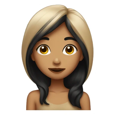 Tan girl with black hair blowing a kiss sticker