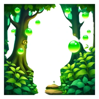 enchanted forest with dense foliage and soft magical glow, mysterious vibe sticker
