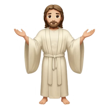fullbody jesus christ jacked, sleeveless white robe and arms crossed sticker
