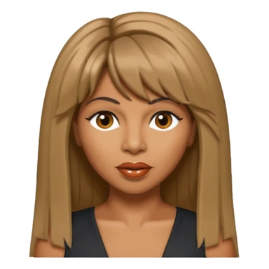 Tina Turner with long brown straight hair sticker