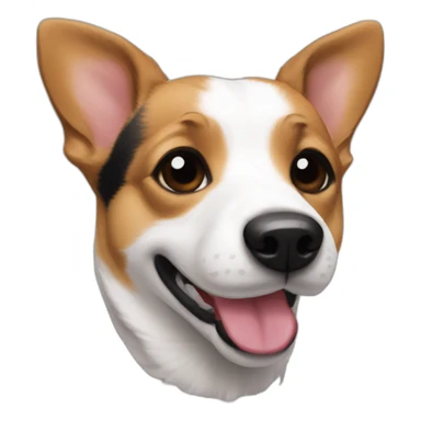 Jack russel corgi mix with black mouth and nose sticker