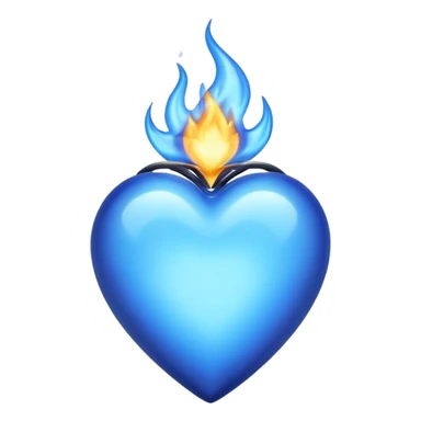 Blue heart with blue flame sticker