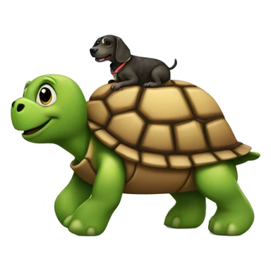 Turtle ride a dog sticker
