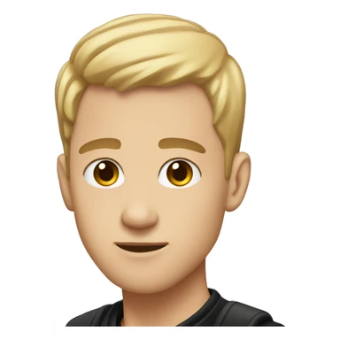 guy with light skin almond eyes short hair really short with black jacket  sticker