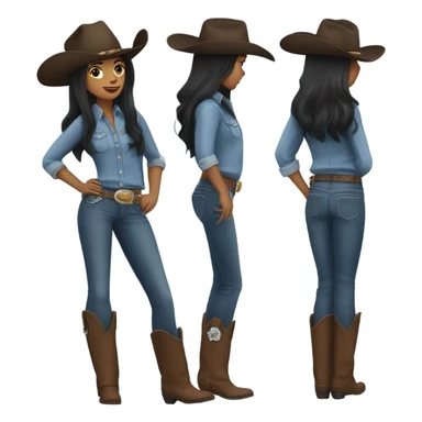 Black hair cowgirl sticker