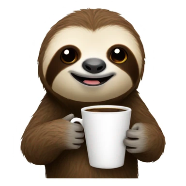Sloth holding coffee sticker