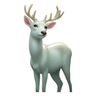 white deer reflected in the sunlight sticker