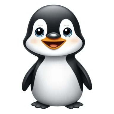 Cute and happy little penguin sticker