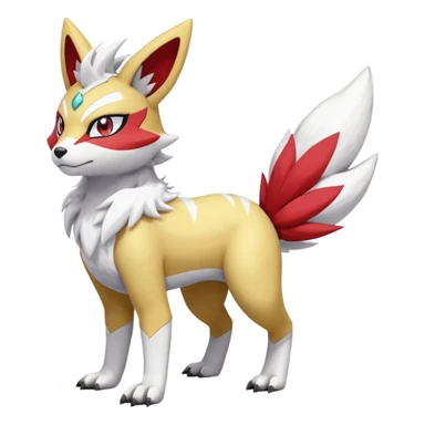 WereGarurumon-Meloetta-Renamon-Zangoose-fusion-hybrid-creature (full body) sticker