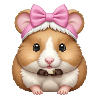 cute hamster wearing a bow on its head sticker