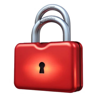 a red glowing cloud with a padlock sticker