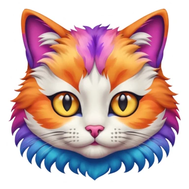 cat with exaggerated makeup sticker