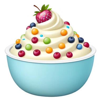 frozen yoghurt bowl with fruit and sprinkles sticker
