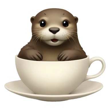 Otter in a cup of tea sticker
