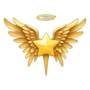 Golden Star with angel wings sticker