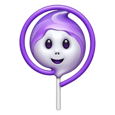ghost lolipop purple and white sticker