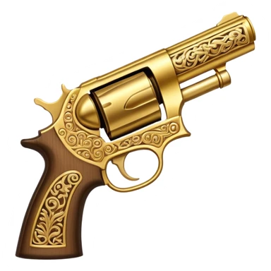 Pistol with gold-plated barrel sticker
